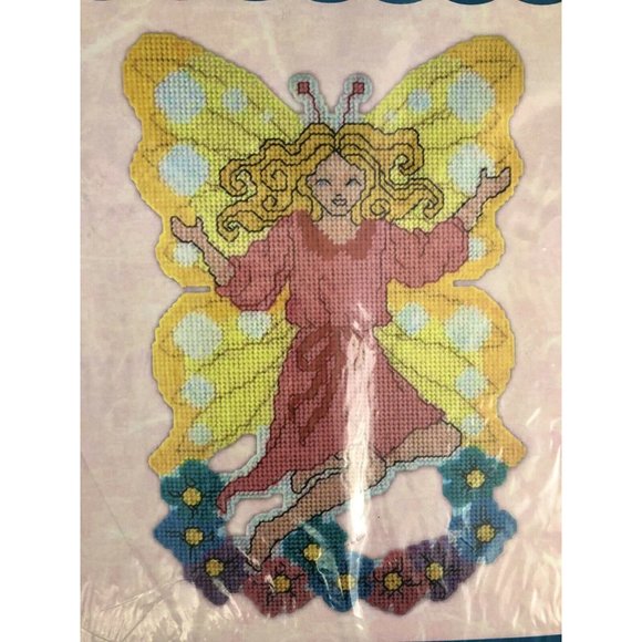 COPY - Craftways Fairy Wall Hanging Cross Stitch 12x17 Plastic Canvas Kit Cotta… - Picture 2 of 5